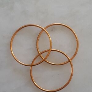 Textured Gold Coloured Bangles - 2005 Vintage Style, Set of 3